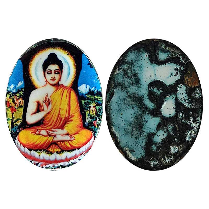 Buddha Token, enamel and copper Token, 4.00 g, obv. Portrait of Lord Buddha. Rev. blank. U