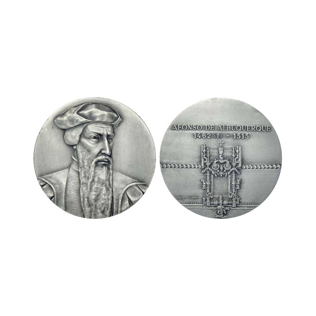 Indo-Portuguese, First Governor of India, AFONSO DE ALBUQUERQUE, Silver plated Bronze Meda