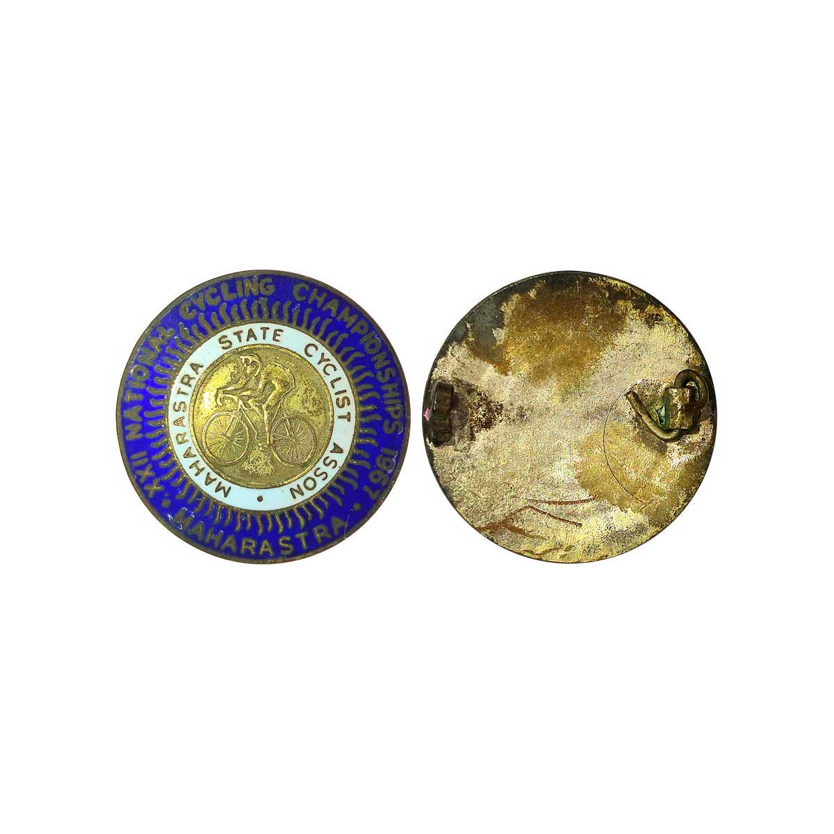 Cyclist Badge, Copper, issued by Maharashtra State Cyclist Association, on the occasion of