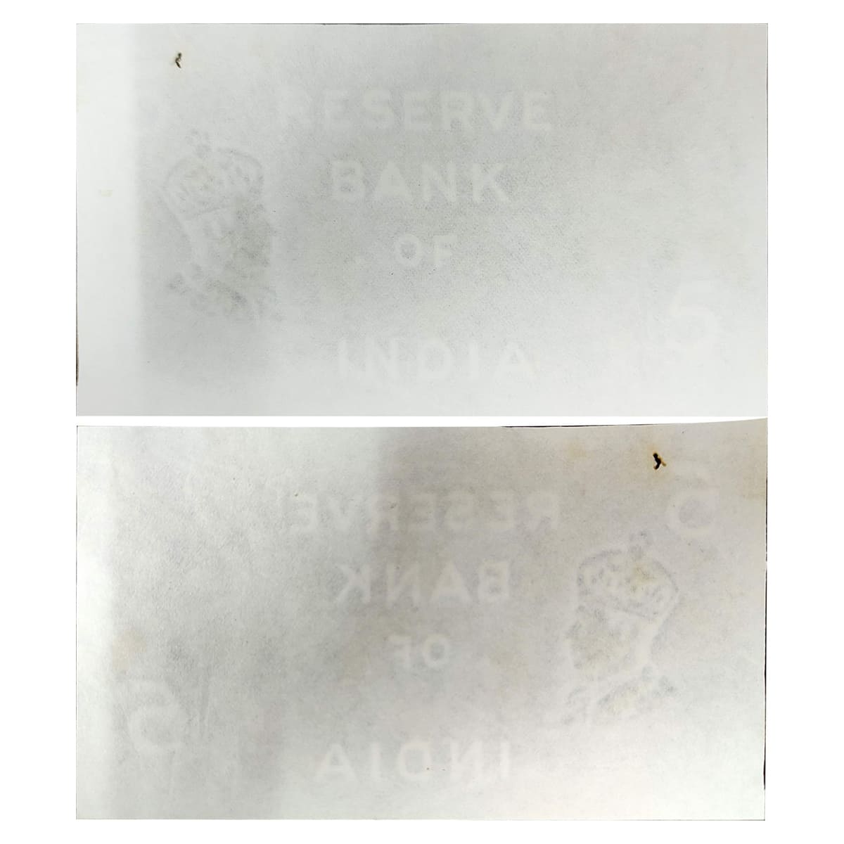 Paper, British India, George V, 5 Rupees, unprinted Water-mark Note, Side-profile portrait