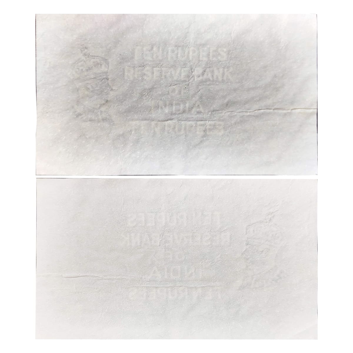 Paper, British India, George V, 10 Rupees, unprinted Water-mark Note, Side-profile portrai