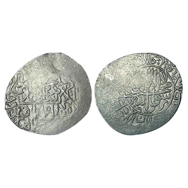 Mughals, Humayun (AD 1530-40 & 155-1556), Silver, 3.91 g, Shahrukhi, Qandhar Mint, year on