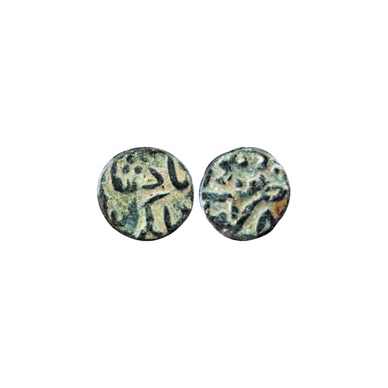 Mughals, Jahangir, Copper, 3.14 g, Tramboyo, Delwara Mint, Local issue of Saurashtra in Gu
