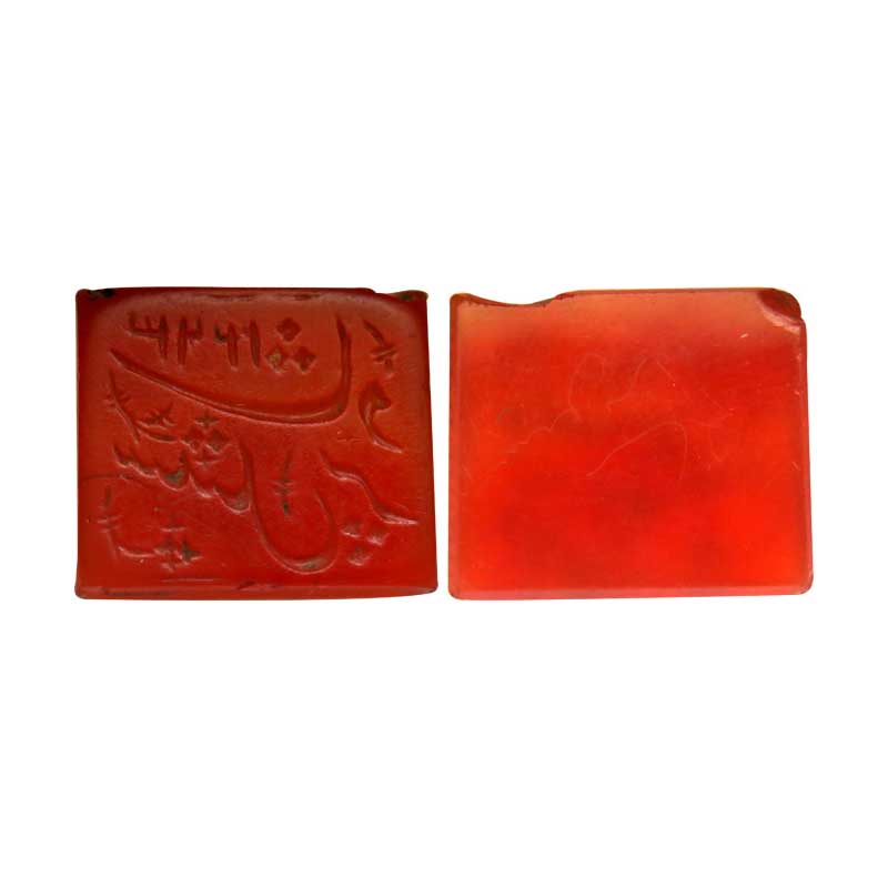 Stone, Mughal Seal, Red Agate, 3.47 g, Persian legend referring to Sharaf Shital Prasad, A