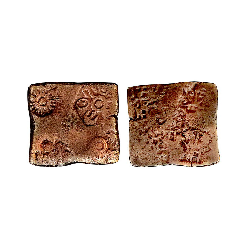 Erikutch City State (c. 200 BC), Inscribed Punch-marked coin with double obverse type, Cop