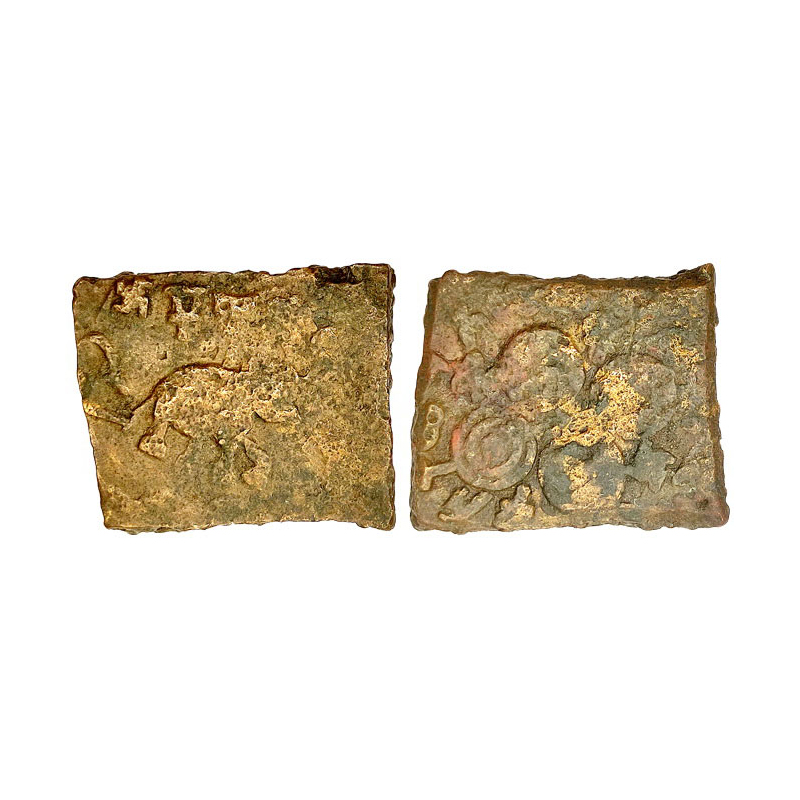 Satavahanas, Satavahana, c. 2nd century BC, Copper, 14.69 g, Pusad Hoard type, a majestic 