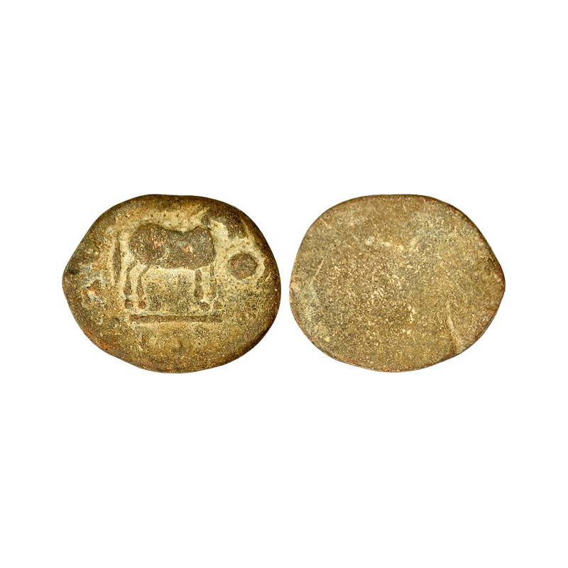 Hiranyakas of Karnataka (1st century BC), Lead Unit, 9.96 g, obv. a horse standing to righ