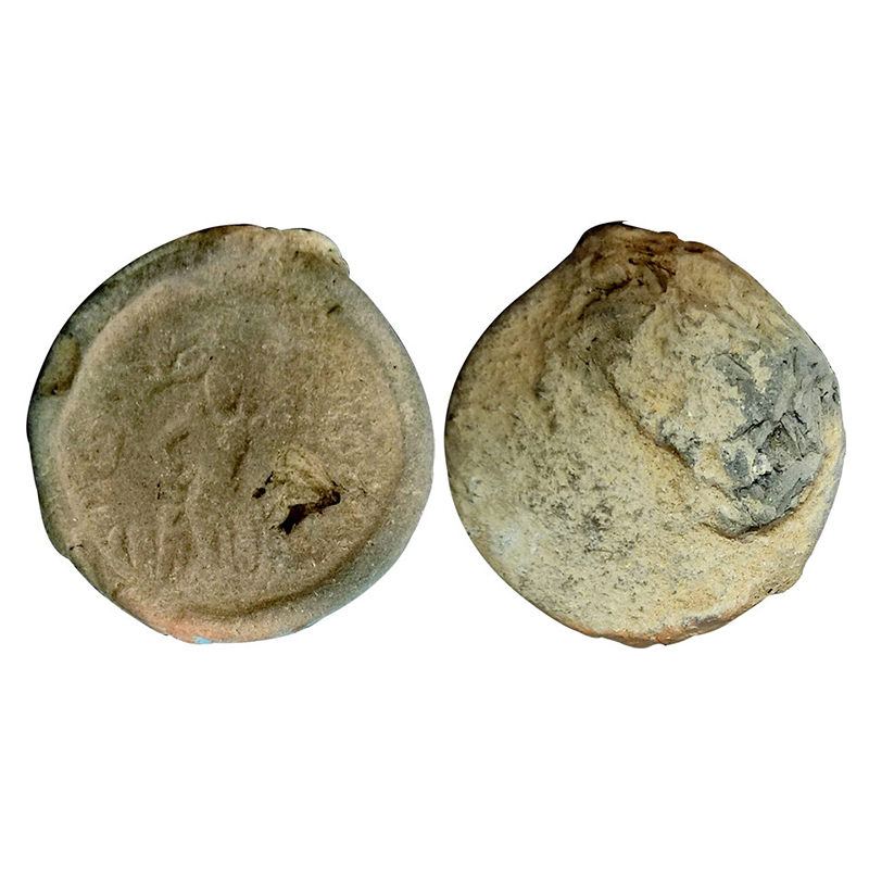 Yaudheyas (c. 4th century AD), Coin Mould of copper coins of the Yaudheyas, Terracotta, 5.