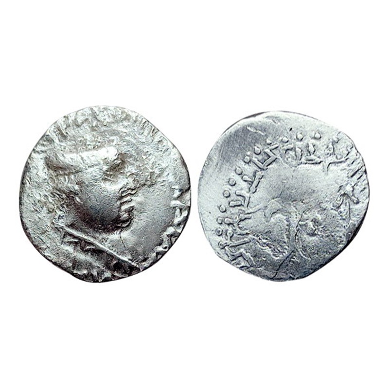 Western Kshatrapas, Nahapana (c. 50-100 AD), Silver, 2.15 g, Portrait type, a bust of the 
