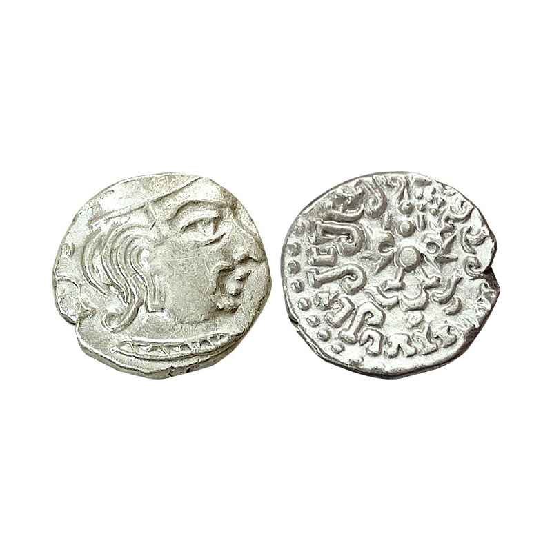 Guptas, Kumaragupta I (AD 414-455), Year 102, Silver, 1.97 g, Dramma, Garuda type, bust of
