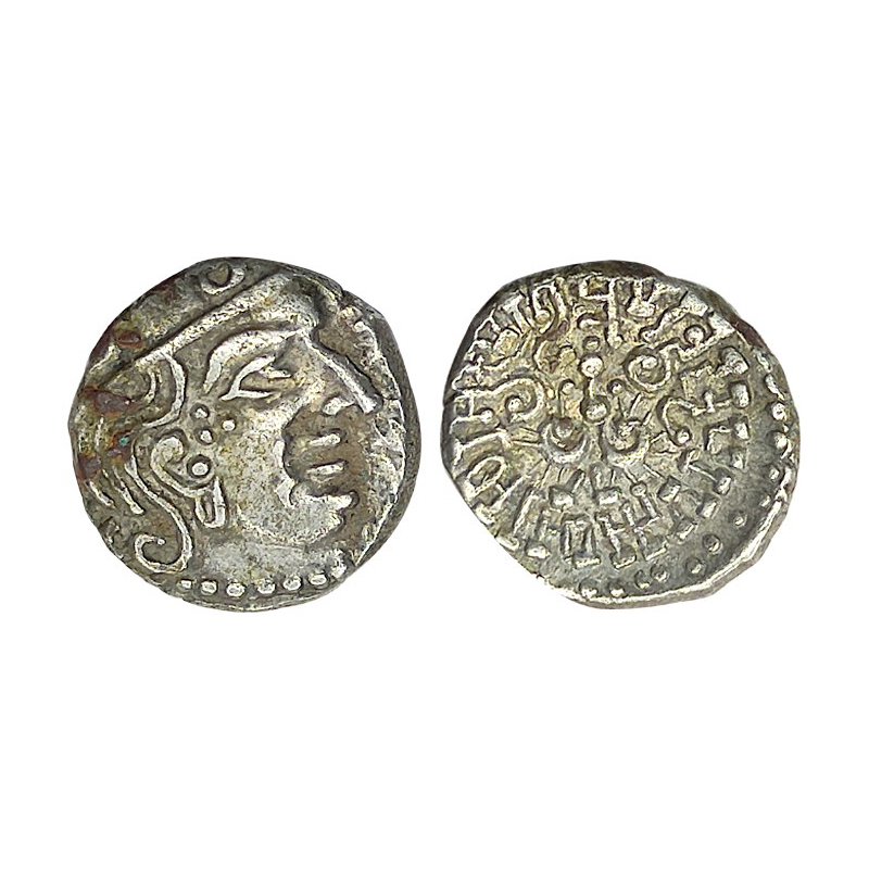 Guptas, Kumaragupta I (AD 414-455), Silver, 2.07 g, Dramma, Garuda type, bust of the ruler