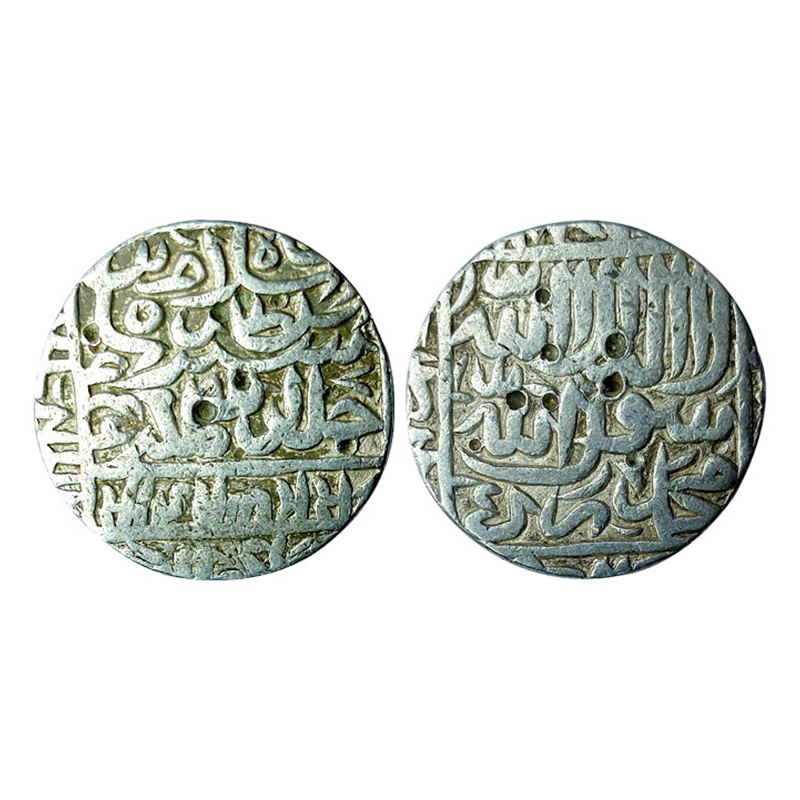Delhi Sultanate, Suris, Islam Shah Suri, Agra Mint, Silver, Rupee, Square area, Caliphs ty