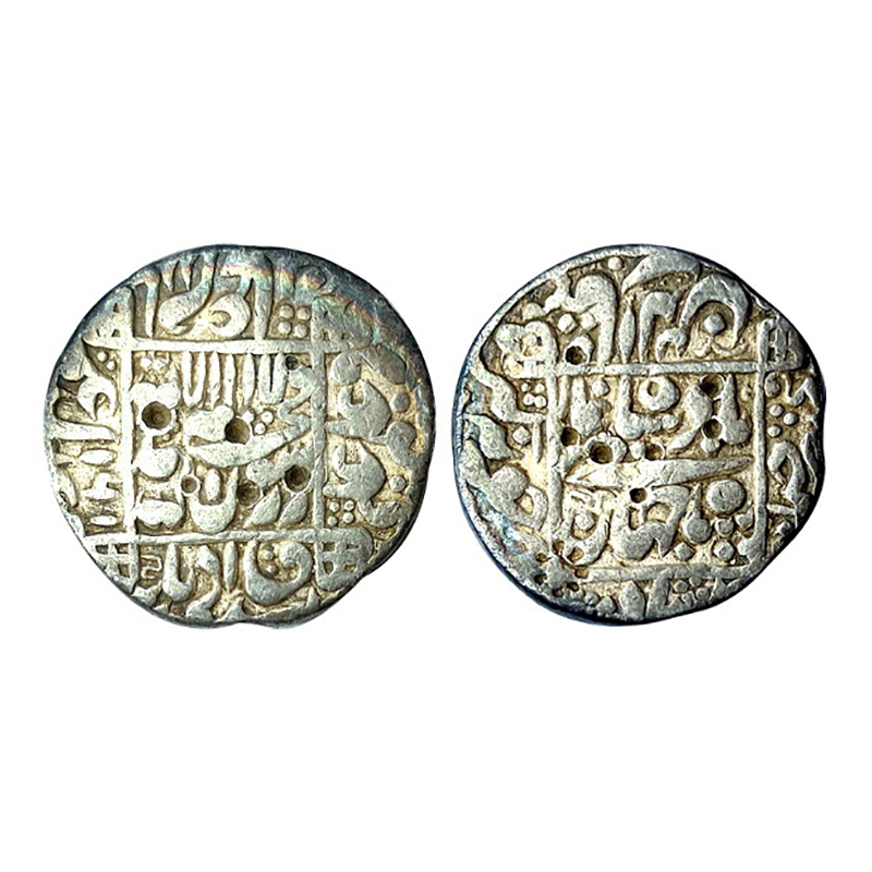 Shah Jahan, Silver, Rupee, Junagadh Mint, Square-area type with complete mint name on left