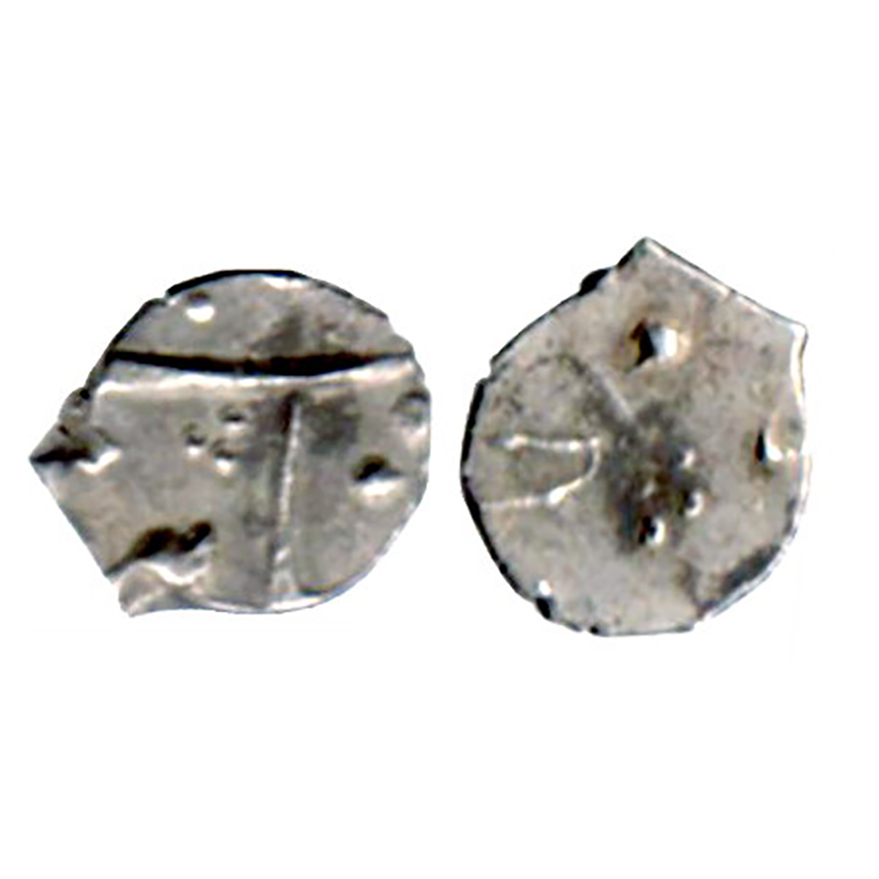 Muhammad Shah, Silver, 0.30 g, 1/32 Rupee (½ Anna), Khujista Bunyad mint, Muhammad on obve