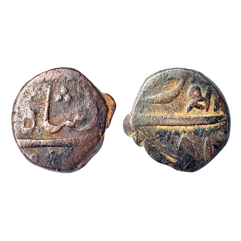 Baroda, ½ Paisa, Copper, 4.82 g, Baroda Mint, Badshah Ghazi legend of Shah Alam II, Nagari