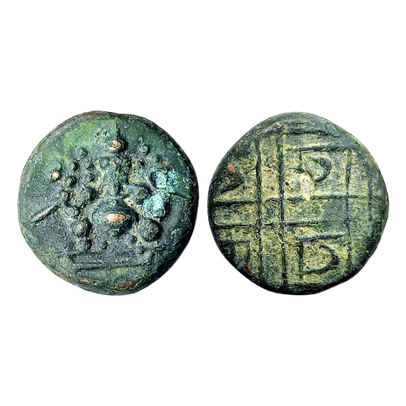 Mysore, Ganesha Coin, Copper, 3.39 g, 1 Kasu, Lord Ganesha Ganapati seated, facing front w