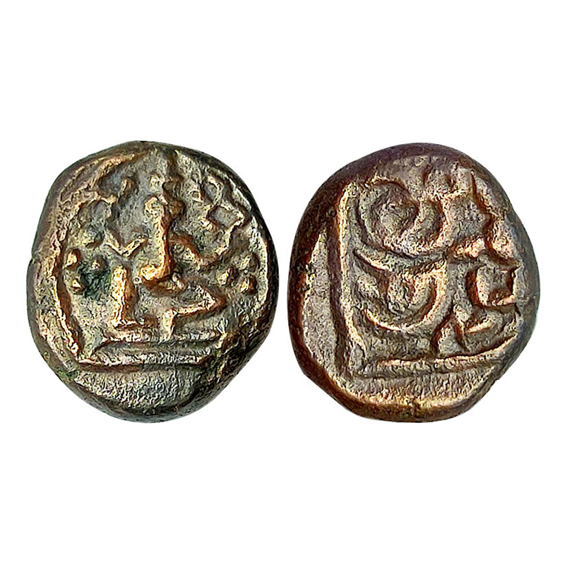 Nayakas of Madurai, Ganesha Coin, Copper, 2.30 g, 1 Kasu, Lord Ganesha - Ganapati seated, 