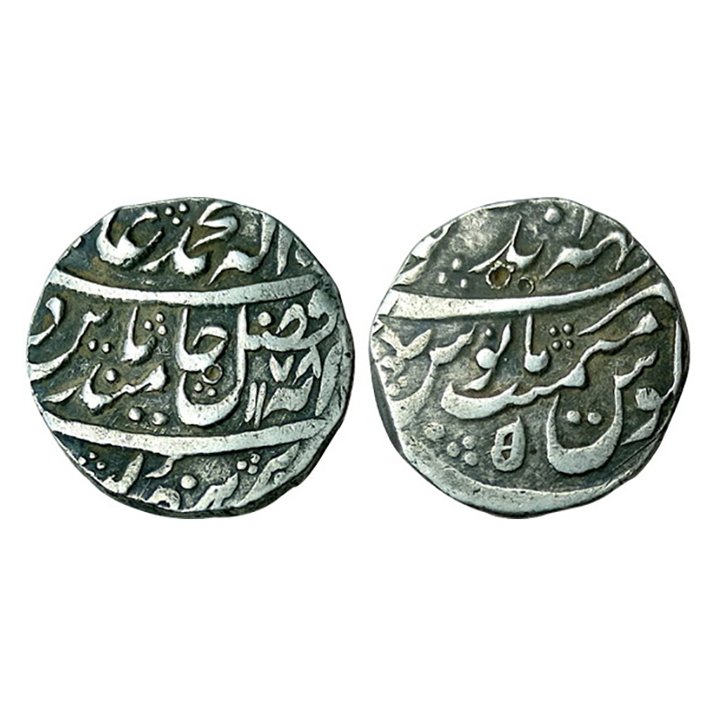 Bharatpur, Mahainderpur Mint, Silver, 11.34 g, Rupee, in the name of Shah Alam II, AH 1178