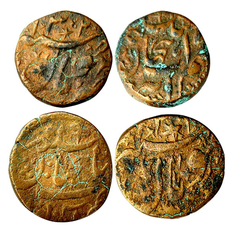 Bhopal, Shah Jahan Begum (AD 1868-1901), Copper (2), ½ Anna, 15.24 g and 14.95 g, in the n