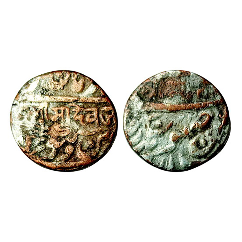 Jodhpur, Jawant Singh, Silver, 9.31 g, Silver plated Copper, Mahadevji Rupee, Sojat Mint, 