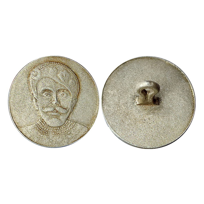 Kutch, Khengarji III, Cap Badge, Silver, 6.60 g, portrait of the ruler facing front on obv