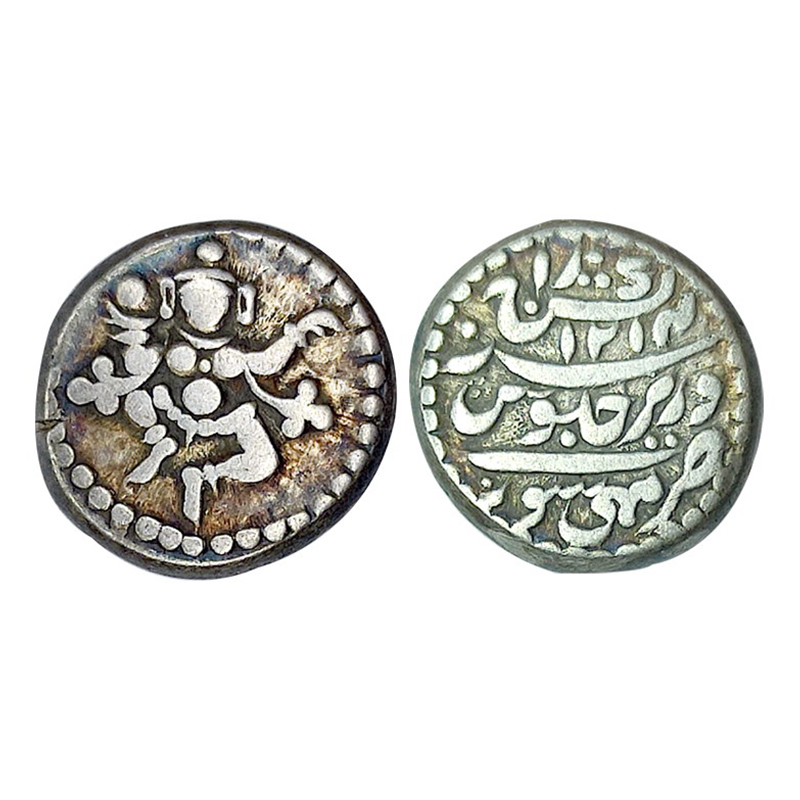 Mysore, Silver, Pavli, Mysore Mint, Silver 2.73 g, dancing Krishna (popularly called Godde