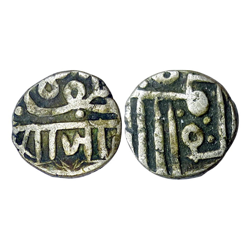 Nawanagar Jamnagar, Jam Vibhaji, Silver, 2.32 g, ½ Kori, with the name of Muzaffar Shah an