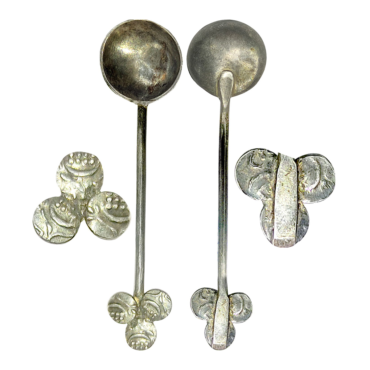 Travancore, AD 1729-1860, Silver Fanam Coin Spoon, Silver, 3.72 g, 61 x 15 mm. The Silver 