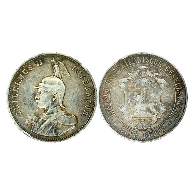 German East Africa, Wilhelm II, Silver Rupien / Rupee, 1898 (KM# 2). Very Fine+, Scarce. .