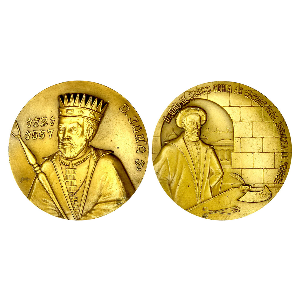 Bronze, Indo Portuguese, Monarch and Viceroy of I (Joao de Castro, 4th Viceroy of India an