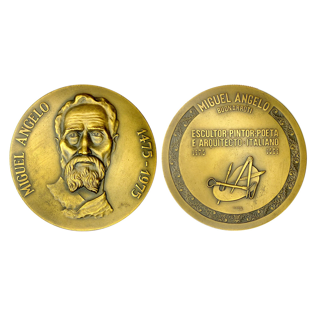 Art in Numismatics: Bronze Medal of Michael Angelo, the famous Italian Painter, 5th Centen