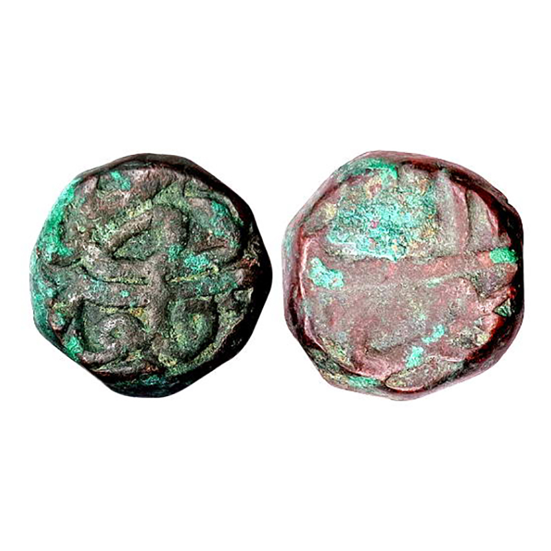 Akbar, Hisar Mint, Ilahi year, Mehr Month. Copper, 20.71 g. Very Fine, Scarce. ...