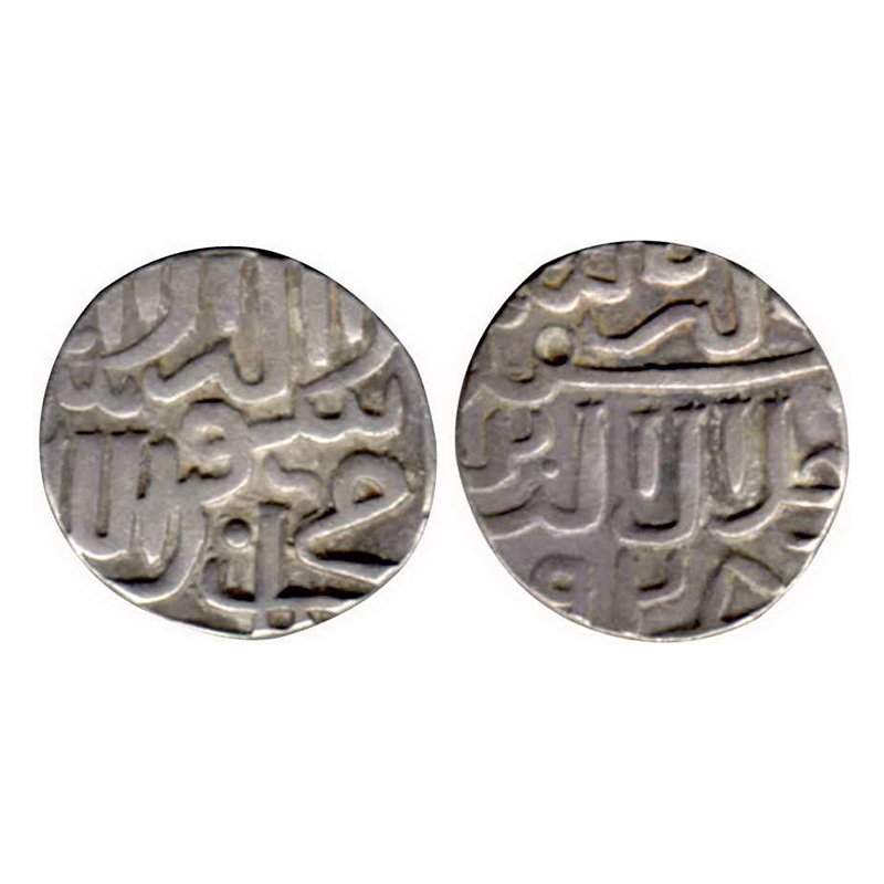 Akbar, Silver, 6.93 g, Tanka, Ujjain Mint, Provincial issue of Malwa in Malwa sultanate ty
