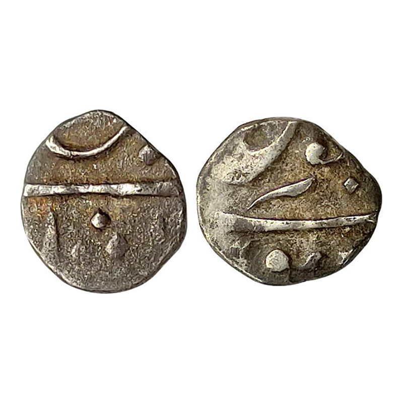 Marathas, Poona Mint, 1/8 Rupee, Silver, 1.29 g, Muhiabad Poona Mint, Ankush Mint mark typ