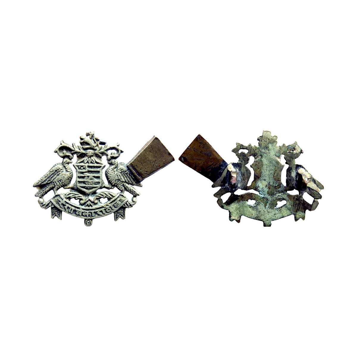 Jodhpur State, Cap Badge of the Jodhpur State, Silver plated, the Badge having the Royal C