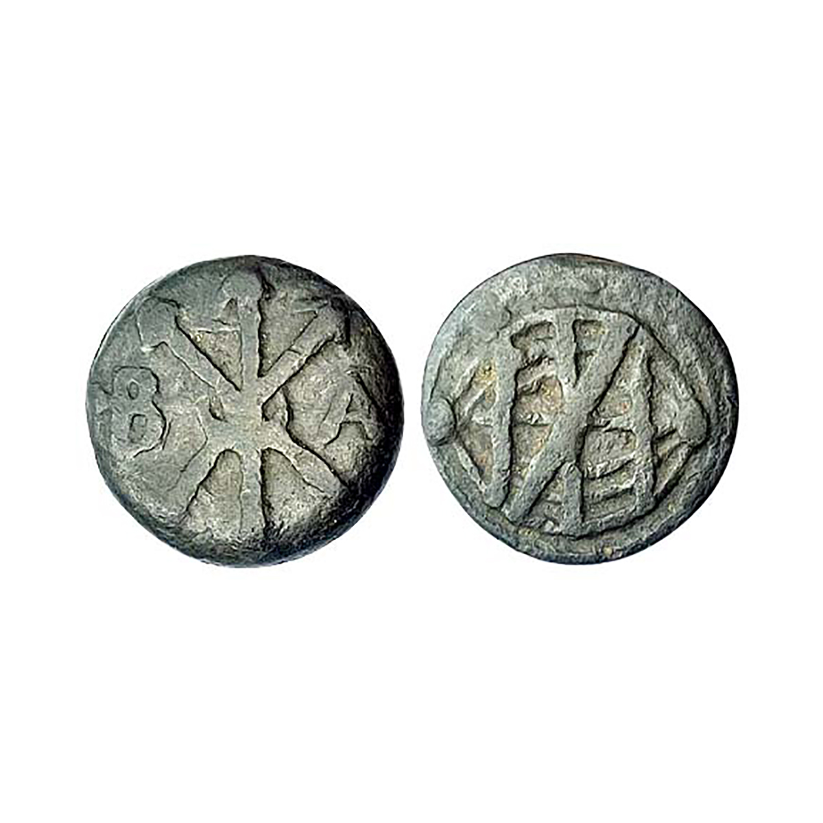 Indo-Portuguese, Cochin, Bazaruco, Tin, 4.56 g, three crossed arrows pointing upwards and 