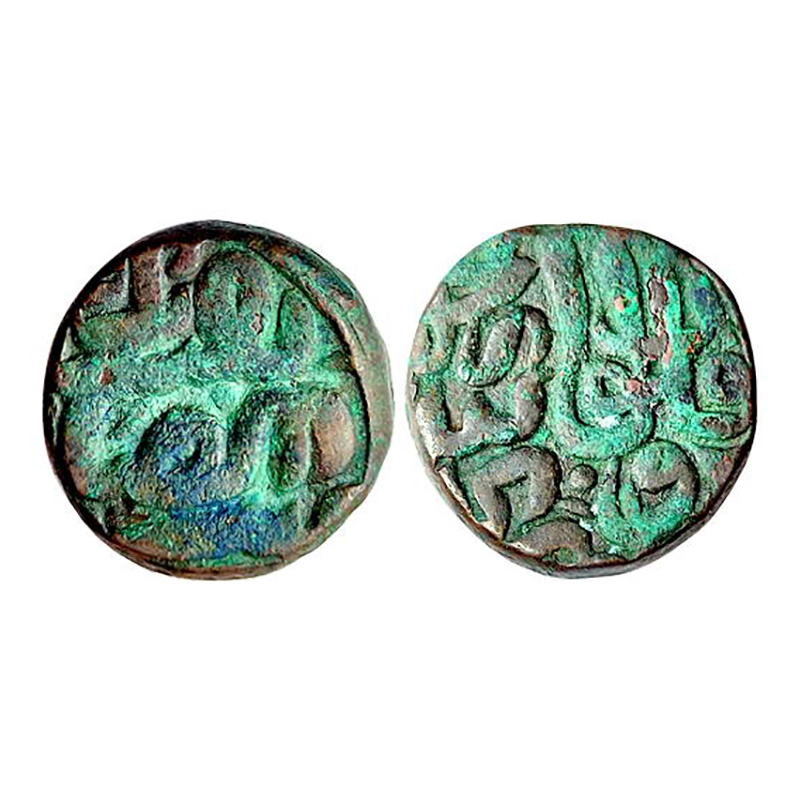 Akbar, Dogaon Mint, Dam, Copper, 20.70 g, Zarb Falus Dogaon on obv; and year in words and 