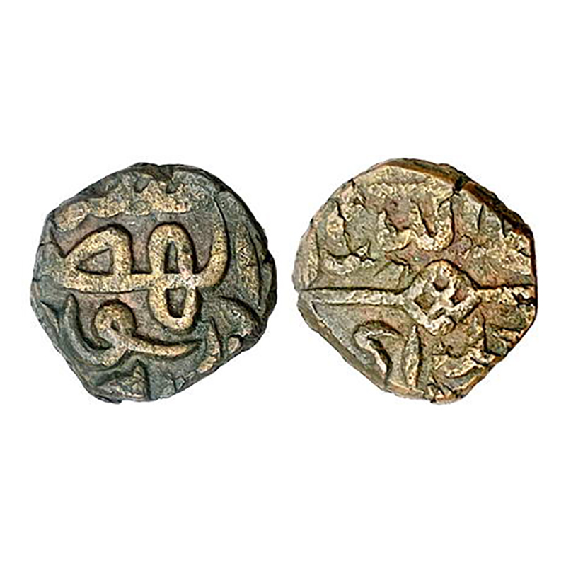 Agra, Kashmir Mint, Kasera, Copper, 5.25 g, name of the emperor on obv, a big knot in the 