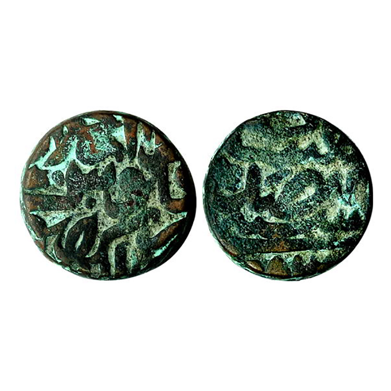 Akbar, Lucknow Mint, Dam, Copper, 20.74 g, Falus Zarb Dar us Khilafat Lucknow on obv; and 