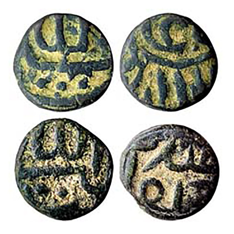 Akbar, Gujarat Saurashtra Issues, Trambiyo, Copper (2), 3.06 g & 3.33 g, Allahu Akbar on o