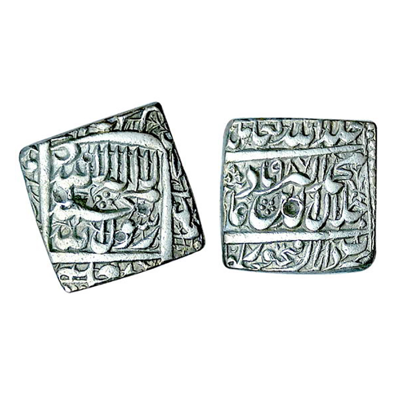 Akbar, Fathpur Dar us Sultanate Mint, Square area type, Rupee, Silver, 11.23 g, Kalima on 