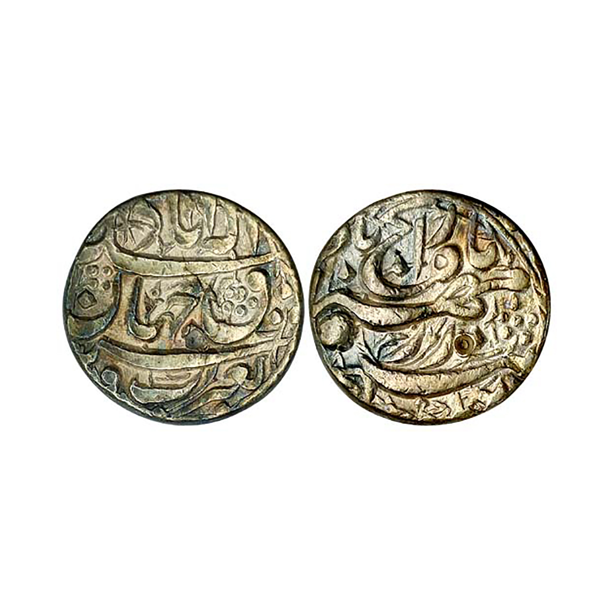 Akbar, Allahabad Mint, Rupee, Silver, 11.31 g, Couplet type, and so-called Rebellion Issue