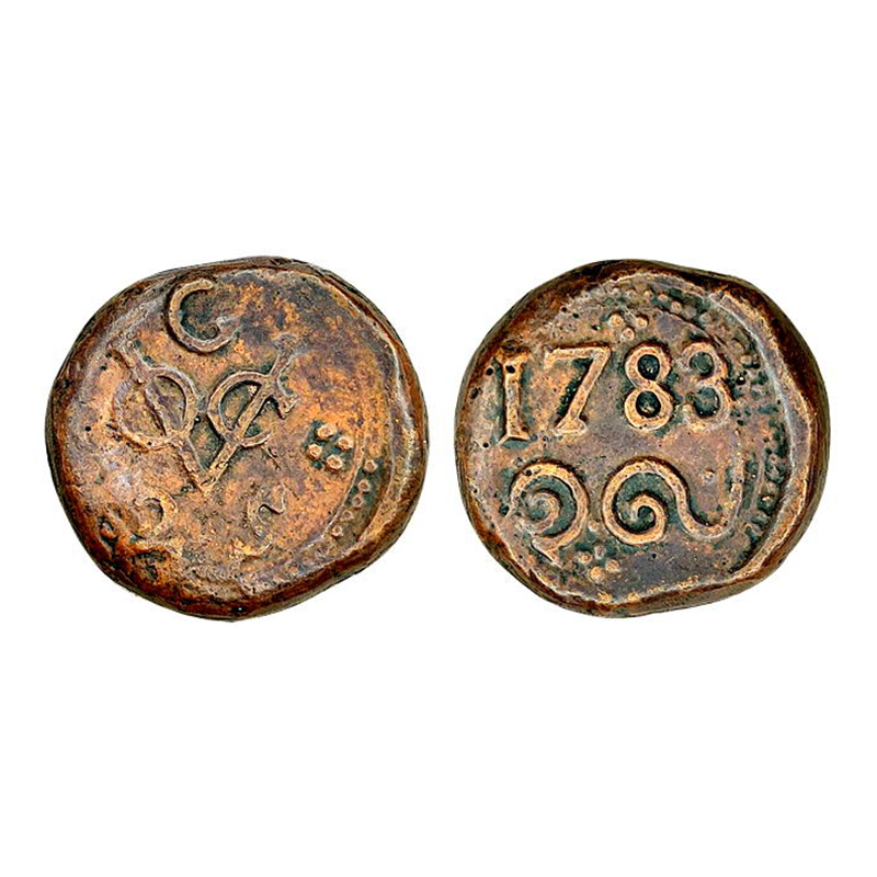 Copper, Sri Lanka (Ceylon). Colonial coin of the Dutch. VOC Vereenigde Oostindische Compag