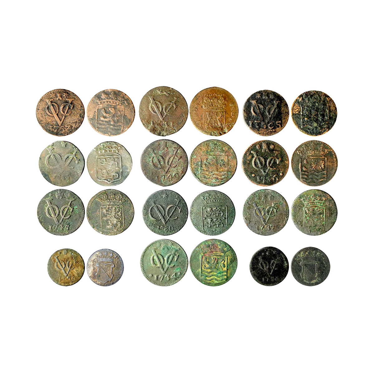 Sri Lanka (Ceylon), Colonial Dutch. Copper (12), VOC Vereenigde Oostindische Compagnie (Du