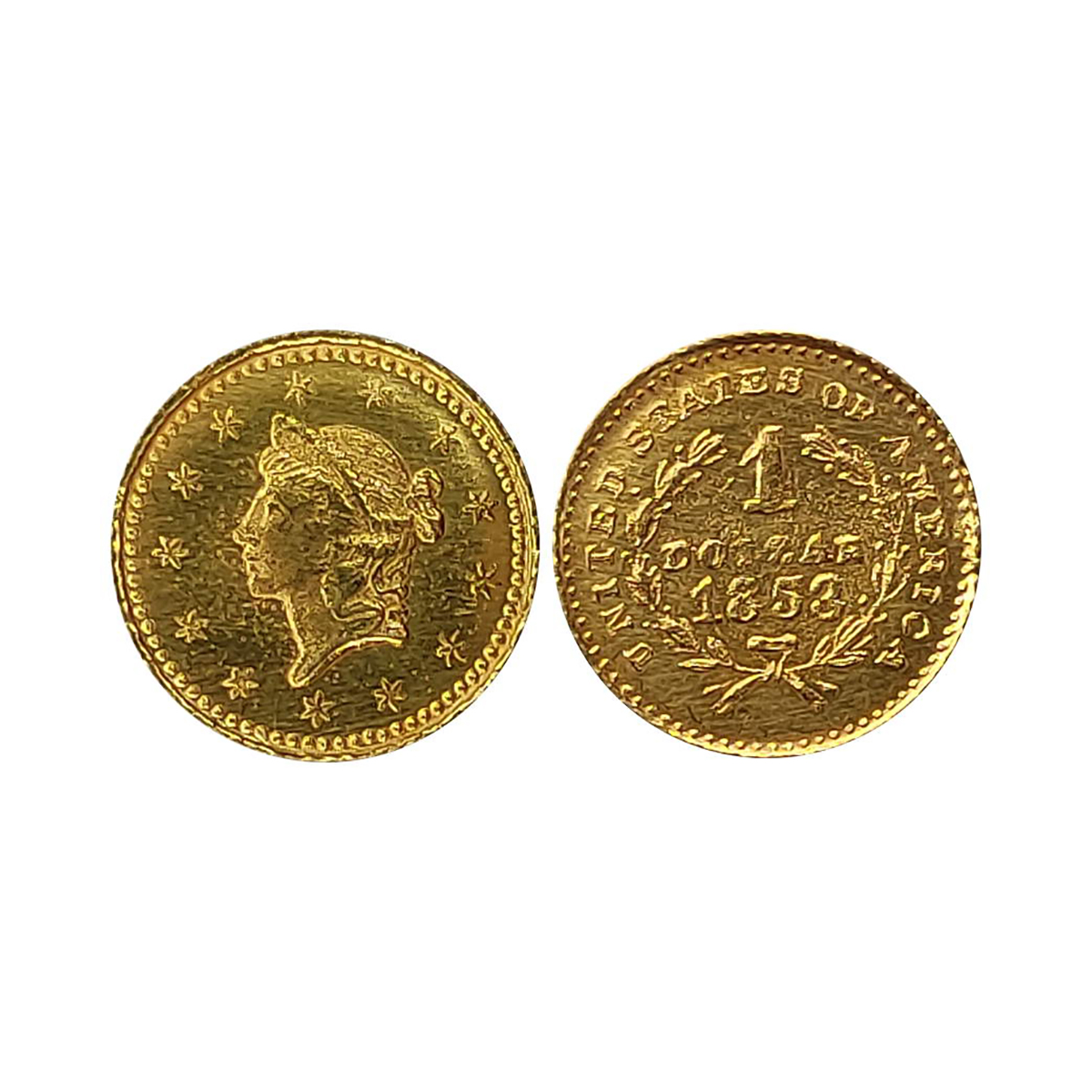 USA, Liberty Dollar, Gold, 1.12 g, bust of Liberty to left with stars around on obv. Withi