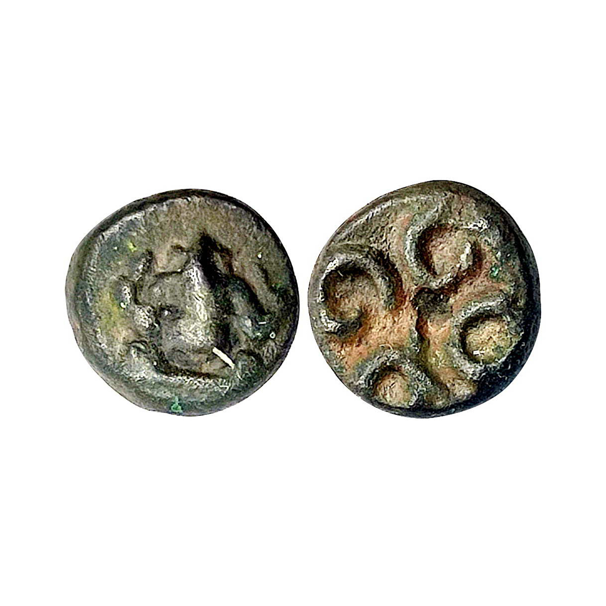 Nayakas of Madurai, Kasu, 2.7g. Copper, Obv. Ganesha seated, rev. Sri Veera in Kannada. VF