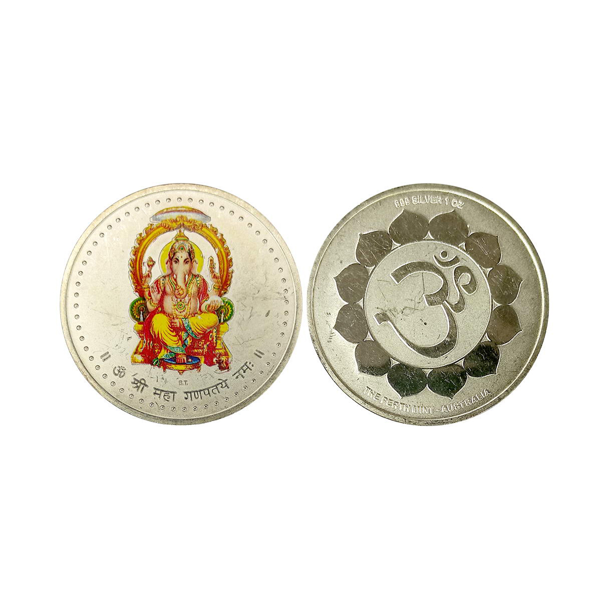 Perth Mint, Ounce, 31.6 g. Silver and Enamel, Proof, Obv. Maha Ganapati seated on throne a