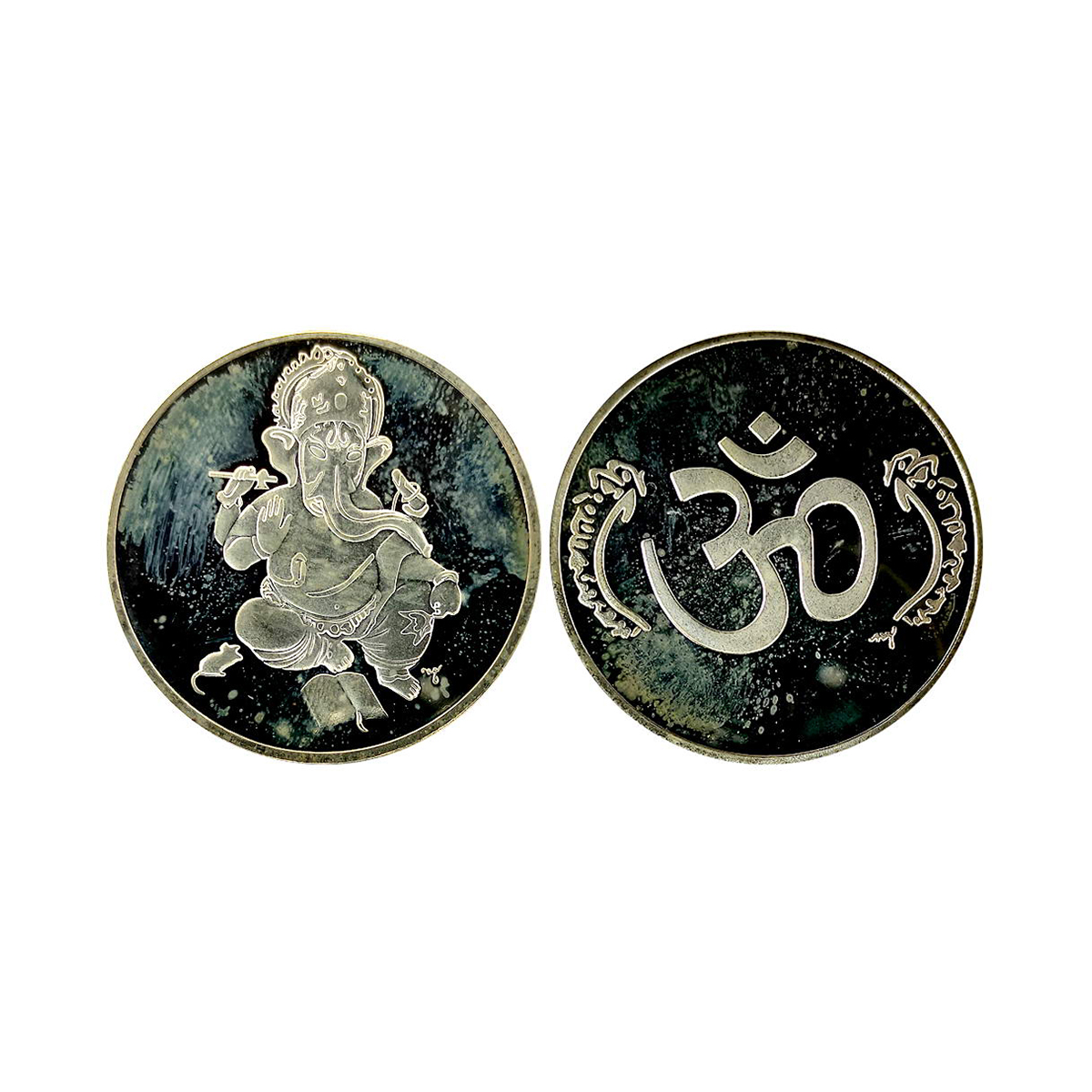 Singapore Mint, Ounce, 31.4 g. Silver, Proof, Obv. Ganesha seated on floor with a Book in 