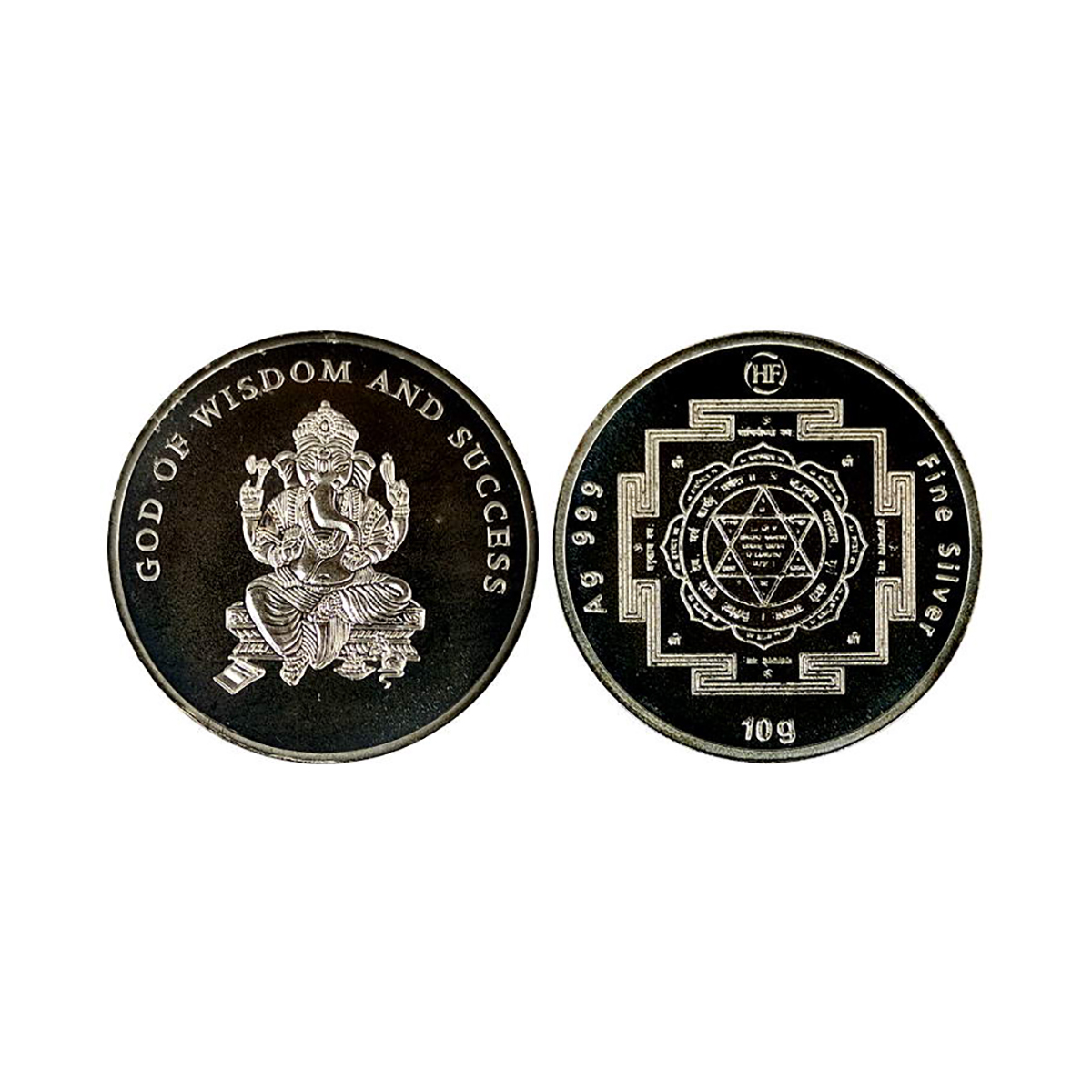 HF Mint, Switzerland, 10 g. Silver, Uncirculated, Obv. Ganesha and legend on top "GOD OF W