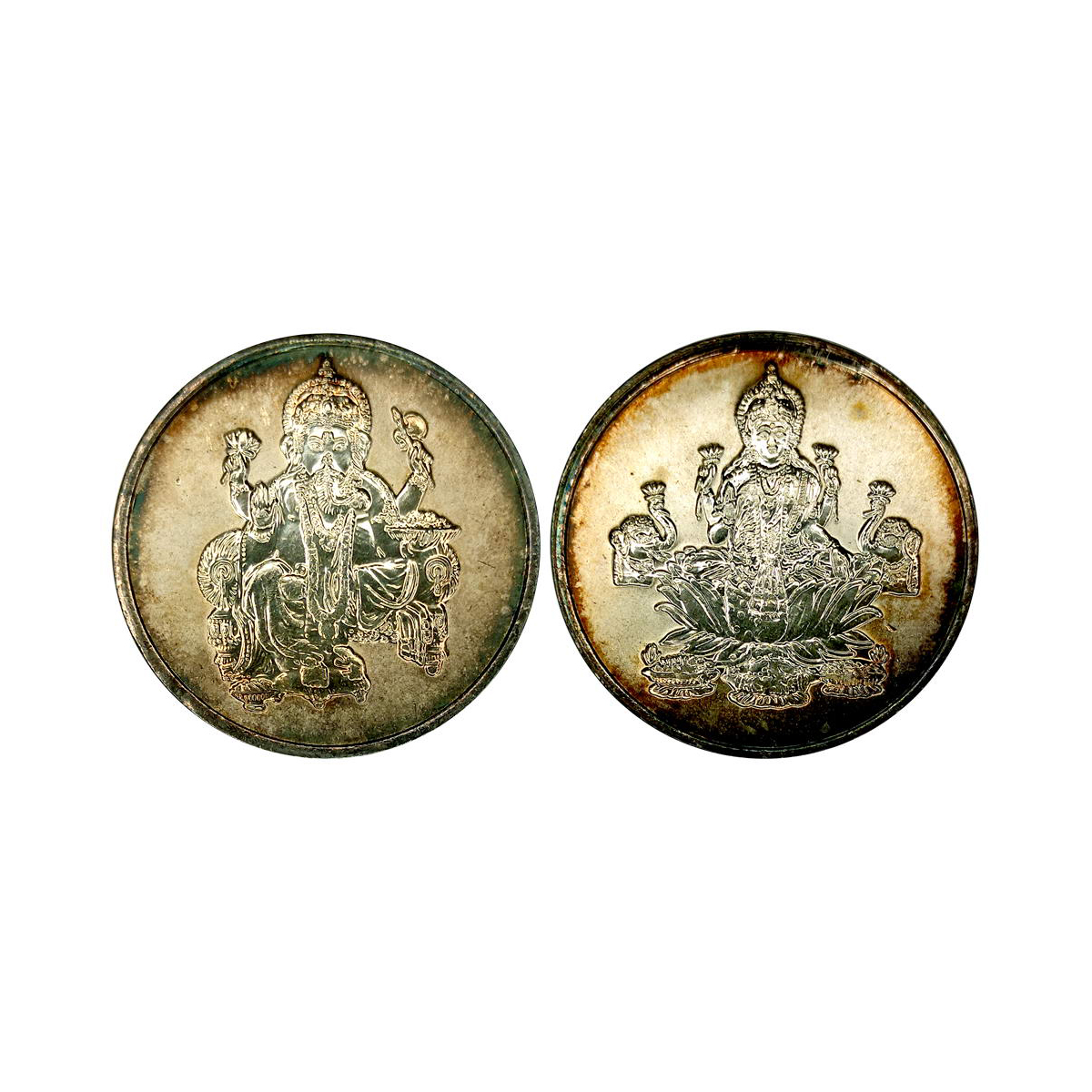 Swiss Mint, Switzerland, Ounce, 31.1g. Silver, Uncirculated, Obv. Ganesha seated on throne